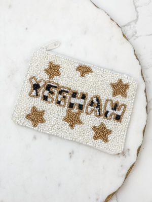 Yeehaw Starred Beaded Zip Pouch